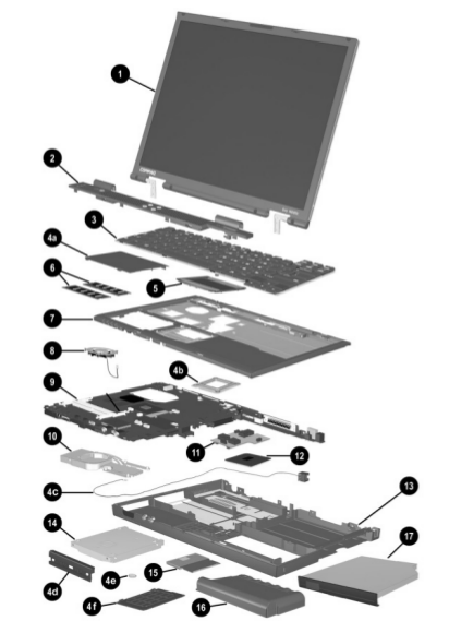N610c exploded hardware view